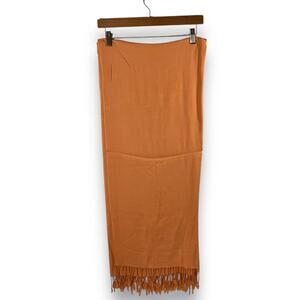 Pashmina Fringe Scarf Wrap Peach 30x72